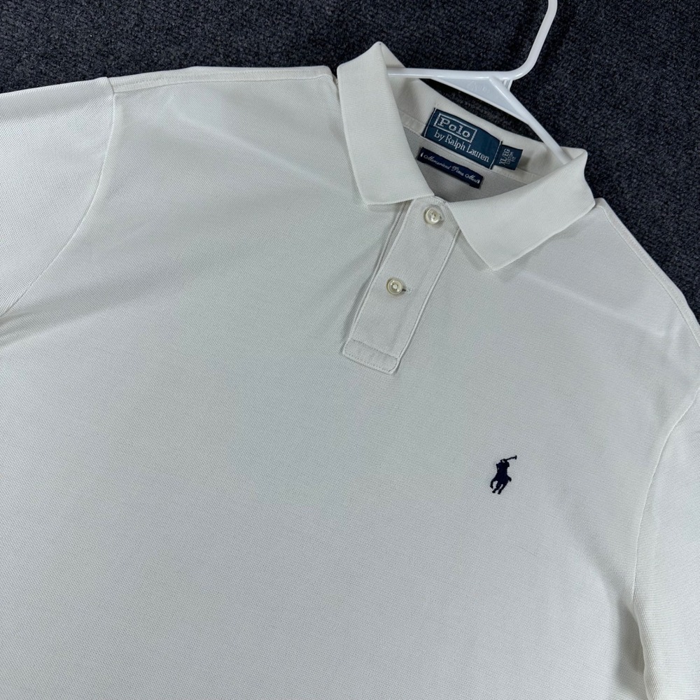 Polo Ralph Lauren Polo Shirt Mens XL Extra Large White Mercerized Pima Mesh Pony